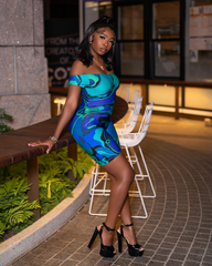 Baddie Romper Blue & Black